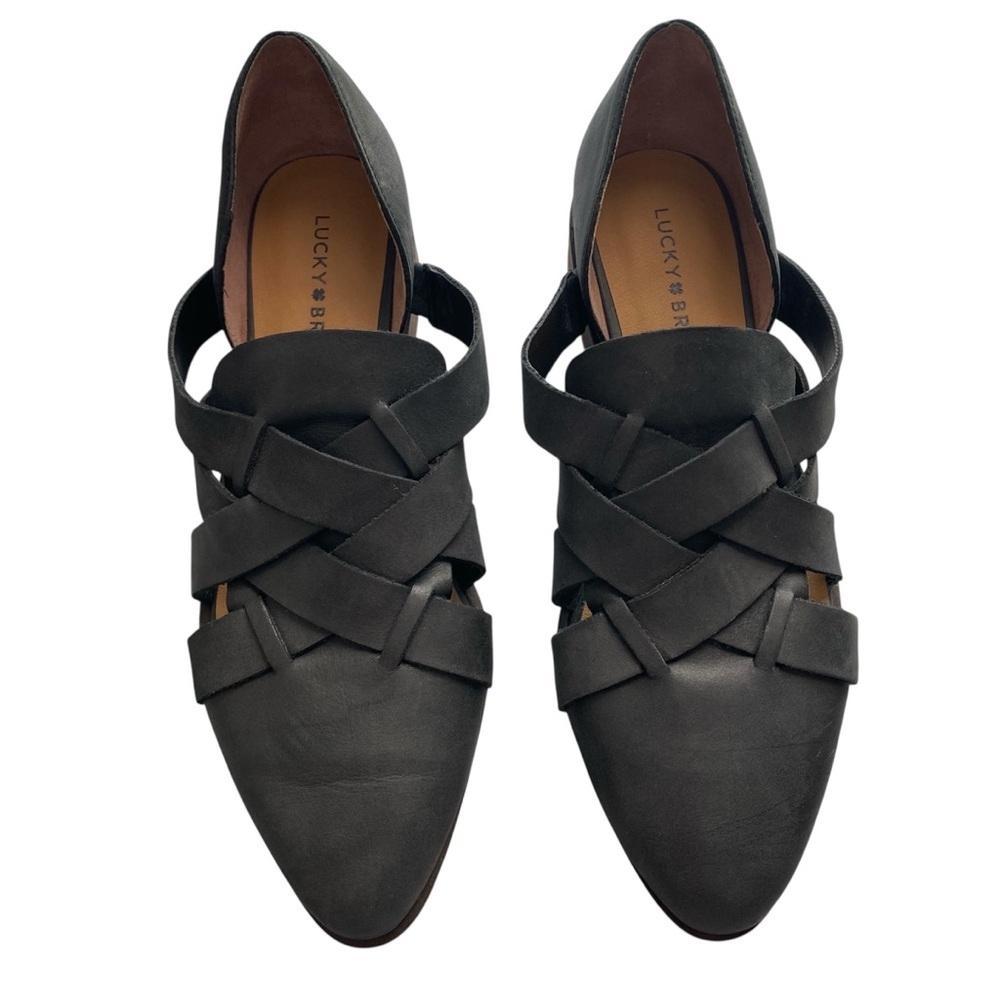 Lucky Brand Preekah Leather Woven Flats Size 9